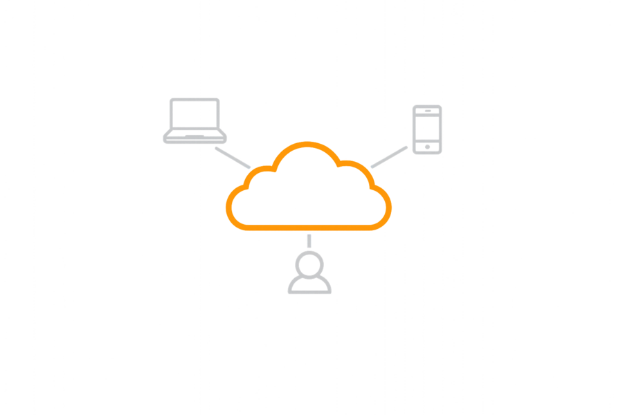 SaaS : produit cloud accessible depuis laptop, mobile et utilisateurs